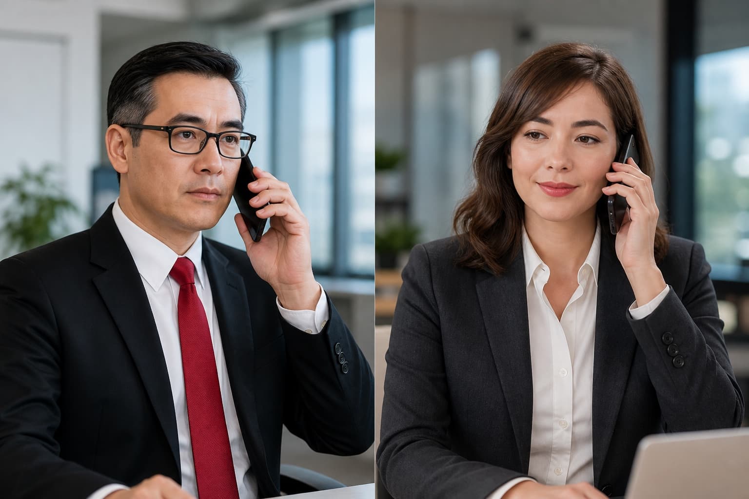 A caller and a business professional connected on a premium C8hotLINK call